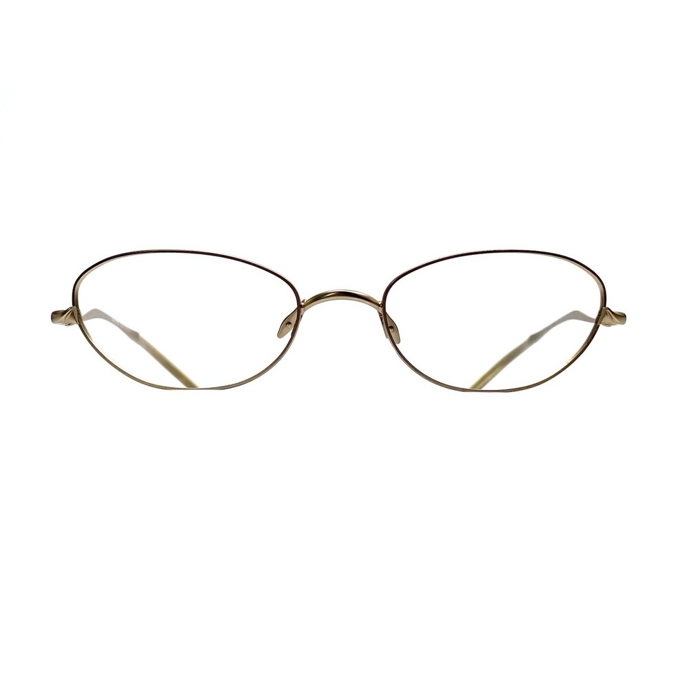 Prada Brushed Gold Oval Cat Eye Glasses Italy VPR69C 1AO2H1 53 16 135